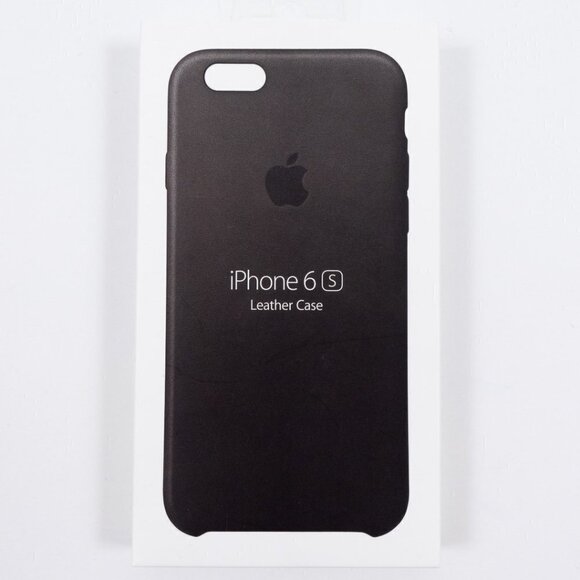 NWT Official Apple iPhone 6s Leather Case Black - Picture 1 of 8